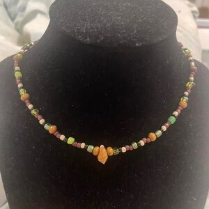 Colorful Beaded Necklace with Earthy Tones